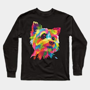 Dog cute puppy water color Long Sleeve T-Shirt